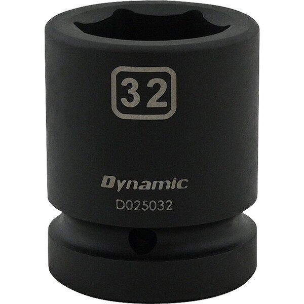 1" Drive Standard Socket, Black Phosphate, Tools 32MM X 1" Drive, 6 Point Standard Length